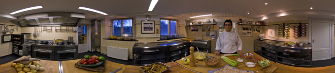 360° kitchen panorama country estate kitchen